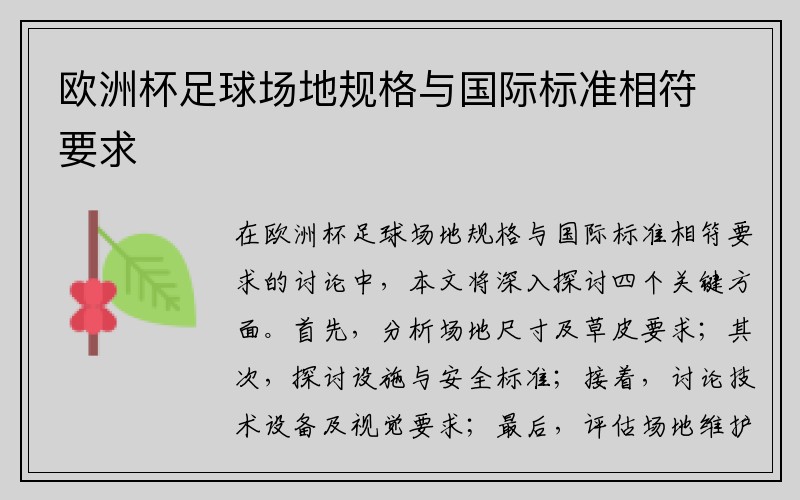 欧洲杯足球场地规格与国际标准相符要求